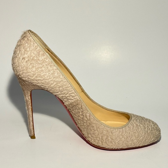 Christian Louboutin Shoes - Christian Louboutin Size 36 Fifi Astrakan Hair Round Toe Pumps Authentic COA